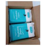 Amazon Basics Flushable Adult Toilet Wipes, Fragrance Free, 42 Count, Pack of 8, Total 336 Wipes, BB 10/18/2025