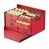 Coonoor 4 Inch Holiday Ornaments Organizer Storage Box, Red