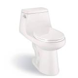 McClure 12 in. Rough In One-Piece 1.28 GPF Single Flush Round Toilet in White