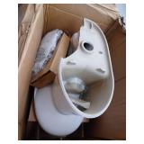 McClure 12 in. Rough In One-Piece 1.28 GPF Single Flush Round Toilet in White