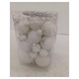 Syhood Glitter Christmas Ball Ornaments, Glitter White