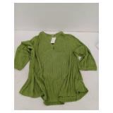 Dolnine Womens Top, Light Green, 5XL