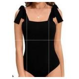 Mangopop Womens Body Suit, Black, Large