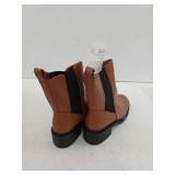 Amazon Essentials Womens Chunky Sole Chelsea Boot, Chestnut Brown Faux Leather, 11.5 Wide