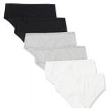 Amazon Essentials Womens Cotton Midi Brief Underwear - Discontinued Colors, Pack of 6, Neutral, 4X