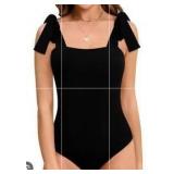 Mangopop Womens Body Suit, Black, Large