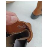 Amazon Essentials Womens Chunky Sole Chelsea Boot, Chestnut Brown Faux Leather, 11.5 Wide