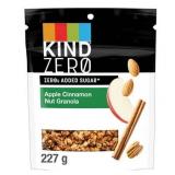 KIND ZERO Added Sugar Nut Granola  Apple Cinnamon, Gluten Free, 8oz Pouch, BB 8/4/2025