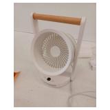 Modern USB Desk Fan with Wooden Handle