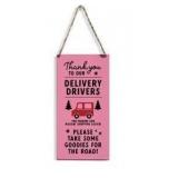 Delivery Driver Thank You Door Sign-Pink