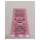 Delivery Driver Thank You Door Sign-Pink