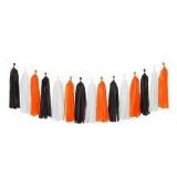 Halloween Tassel Garland Set- orange, Black & White, Lot of 3 Packs