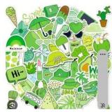 Green Aesthetic Waterproof Sticker Pack - 100 pc