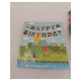 Camping Theme Birthday Party Banners and Balloons