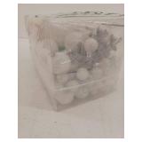 62-Piece Winter Wonderland Christmas Ornament Set (White and Silver Glitter)