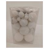 62-Piece Winter Wonderland Christmas Ornament Set (White and Silver Glitter)