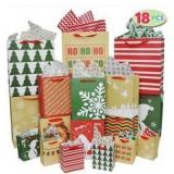 Holiday Gift Bags Set - 18 Piece Collection