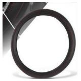 15-inch Leather Steering Wheel Cover with Red Stitching