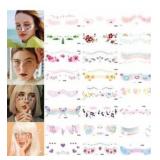 Decorative Face Temporary Tattoo Sticker Set- 3 Packs of 14