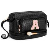 Personalized Initial Quilted Makeup Travel Case