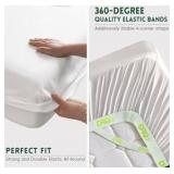 Queen Sized Bamboo Fitted Sheet with Elastic Corners-Dark Gray