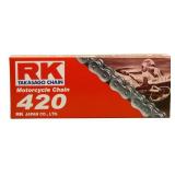 RK Racing Chain M420-98 (420 Series) 98-Links Standard Non O-Ring Chain with Connecting Link