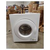 Magic Chef 2.6 cu ft Compact Electric Dryer  White Retail- $545 (Previously Owned- Powers On Gets Hot- Drum Turns but Exhaust Belt Needs Replaced)