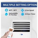 Whynter7,000 (DOE) BTU Portable Air Conditioner Cools 300 Sq. Ft. with Dehumidifier and Filter in White (NO REMOTE) Tested- Powers On- Blows Cold