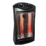 Living Zone 1500-Watt Black Electric Tower Quartz Infrared Space Heater with Thermostat Retail: $70