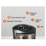 Living Zone 1500-Watt Black Electric Tower Quartz Infrared Space Heater with Thermostat Retail: $70