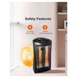 Living Zone 1500-Watt Black Electric Tower Quartz Infrared Space Heater with Thermostat Retail: $70