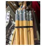 Bundle of 6 5’ Wooden Broom/Mop/Paint/Dust Handle - Universal metal screw top Bundle of 6 5’ Wooden Broom/Mop/Paint/Dust Handle - Universal metal screw top