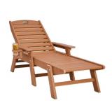 VEVOR Chaise Lounge Chair, 400 lbs Weight Capacity, 6 Positions Adjustable Patio Lounge Chair, Outdoor HDPE Lounge Chair with Backrest & Cup Holder, for Pool Poolside Deck Backyard Lawn, Brown *Retail VEVOR Chaise Lounge Chair, 400 lbs Weight Capacity, 6 Positions Adjustable Patio Lounge Chair, Outdoor HDPE Lounge Chair with Backrest & Cup Holder, for Pool Poolside Deck Backyard Lawn, Brown *Retail
