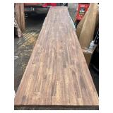 21 ¼” x 10’ x 1 ½” Huge Wood Butcher Block - Walnut Colored Finish - Comes as Pictured see sm shipping blemishes 21 ¼” x 10’ x 1 ½” Huge Wood Butcher Block - Walnut Colored Finish - Comes as Pictured see sm shipping blemishes