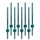 8 Pack Fence Posts With U-channel Steel Sign Post Heavy Duty Fence Post for Outdoor Garden Yard Animal Barrier Green 8 Pack Fence Posts With U-channel Steel Sign Post Heavy Duty Fence Post for Outdoor Garden Yard Animal Barrier Green