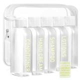CHEODIN Travel Shampoo Bottles 5 pcs 3.4oz TSA Approved Travel Bottles for Toiletries Travel Size Bottles Leak Proof Empty Lotion Containers with Flip Cap Small Plastic Squeeze Bottlesp-Clear