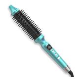 BANGMENG 1 1/4 Inch Thermal Brush Negative Ion Heated Round Brush Dual Voltage 12 Temperature Settings Curling Hairbrush for Bangs Medium Shoulder Hair (1.25 Inch Barrel 1.85 Inch Bristles)