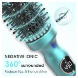 BANGMENG 1 1/4 Inch Thermal Brush Negative Ion Heated Round Brush Dual Voltage 12 Temperature Settings Curling Hairbrush for Bangs Medium Shoulder Hair (1.25 Inch Barrel 1.85 Inch Bristles)