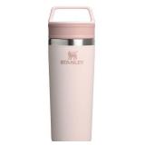 STANLEY Cafe To Go Travel Mug 16 oz | Leakproof Two-Part Drink Through Lid | Tumbler Cup for Coffee, Tea and Drinks | Insulated Stainless Steel Coffee Mug | BPA-Free | Rose Quartz