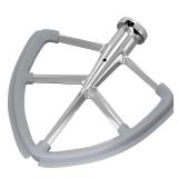6QT Stainless Steel Flex Edge Beater for KitchenAid Mixer Professional 6 Quart Paddle Attachment Compatible with Kitchen Aid Accessories KD2661X, KP2671X with Silicone Edges Scraper