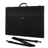Nicpro Light Weight Art Portfolio Bag, 24x36 Black Art Canvas Portfolio Case with Detachable Shoulder Strap, Leather Corners, Carrying Storage Case for Artwork, Poster, Sketching, and Drawing