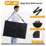 Nicpro Light Weight Art Portfolio Bag, 24x36 Black Art Canvas Portfolio Case with Detachable Shoulder Strap, Leather Corners, Carrying Storage Case for Artwork, Poster, Sketching, and Drawing