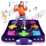 Dance Mat Toys for 3-12 Year Old Girls & Boys, Dance Mats with Light Up 8-Buttons & Wireless Bluetooth, Music Dance Toy with 5 Modes Game, Birthday Xmas Gifts for 3 4 5 6 7 8 9 10+ Year Old Girls Boys
