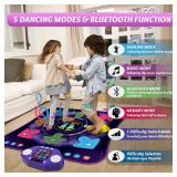Dance Mat Toys for 3-12 Year Old Girls & Boys, Dance Mats with Light Up 8-Buttons & Wireless Bluetooth, Music Dance Toy with 5 Modes Game, Birthday Xmas Gifts for 3 4 5 6 7 8 9 10+ Year Old Girls Boys