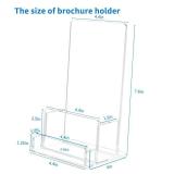 NIUBEE 2-Pack Acrylic Brochure Holder 4, Clear Brochure Display Stand with Acrylic Business Card Holder, Plastic Flyer Display Stand for Magazine, Pamphlet, Booklets, Menu, Journals, Business Card