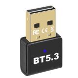 Latest Bluetooth 5.3 USB Adapter for PC Desktop, Wireless Transmitter Dongle for Windows 11/10/8.1/7 Computer Laptop, Plug & Play, Pair w/Bluetooth Headset Speaker Keyboard Mouse Printers
