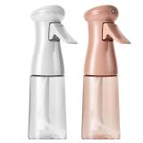 Spray Bottle For Hair, Continuous Mister Sprayer, Ultra Fine Mist Empty Spraying Water Bottles for Hairstyling, Barbers, Salons, Essential Oil Scents, Cleaning, Plants (2 Pack, 6.8 OZ)