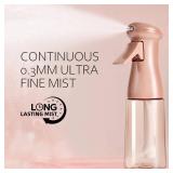 Spray Bottle For Hair, Continuous Mister Sprayer, Ultra Fine Mist Empty Spraying Water Bottles for Hairstyling, Barbers, Salons, Essential Oil Scents, Cleaning, Plants (2 Pack, 6.8 OZ)