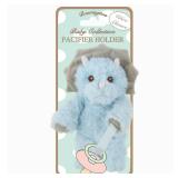 Bearington Collection Triceratops Plush Pacifier Holder - 7.5-Inch Lil Tracer Dino - Universal Plush Clip & Pacifier Stuffie