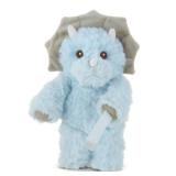 Bearington Collection Triceratops Plush Pacifier Holder - 7.5-Inch Lil Tracer Dino - Universal Plush Clip & Pacifier Stuffie